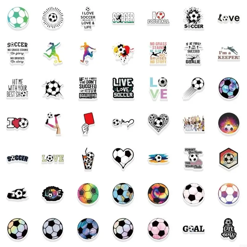 090B Soccer Football Stickers Teachers School Decals Waterproof Vehicle Soccer Stickers for Skateboard Water Bottle