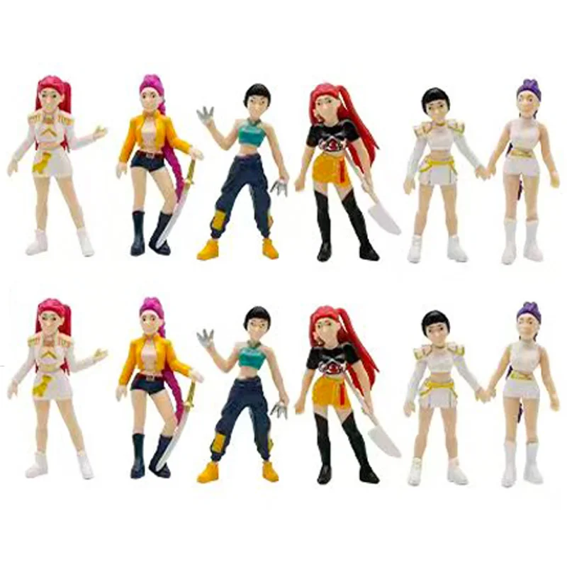 12pcs Kpop Demon Hunters blind box Figure Toy Derpys Tiger Rumi Mira Zoey Sussy Figurine Doll For Fans Christmas birthday Gift