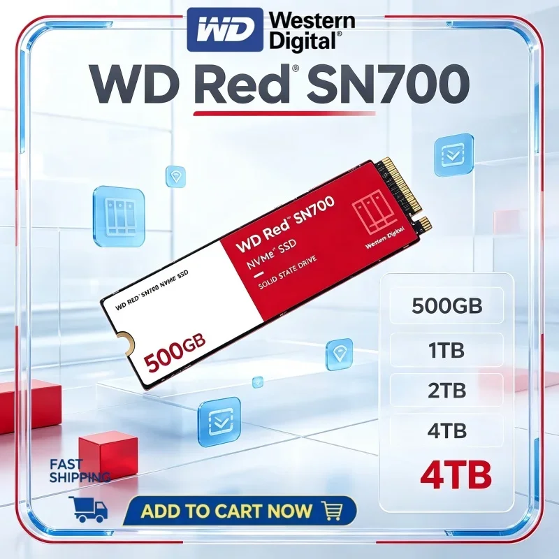 WD Red SN700 NVMe SSD M.2 2280 PCIe4.0 500GB 1TB 2TB NAS Internal Solid State Drive For Laptop Desktop PC System Upgrade