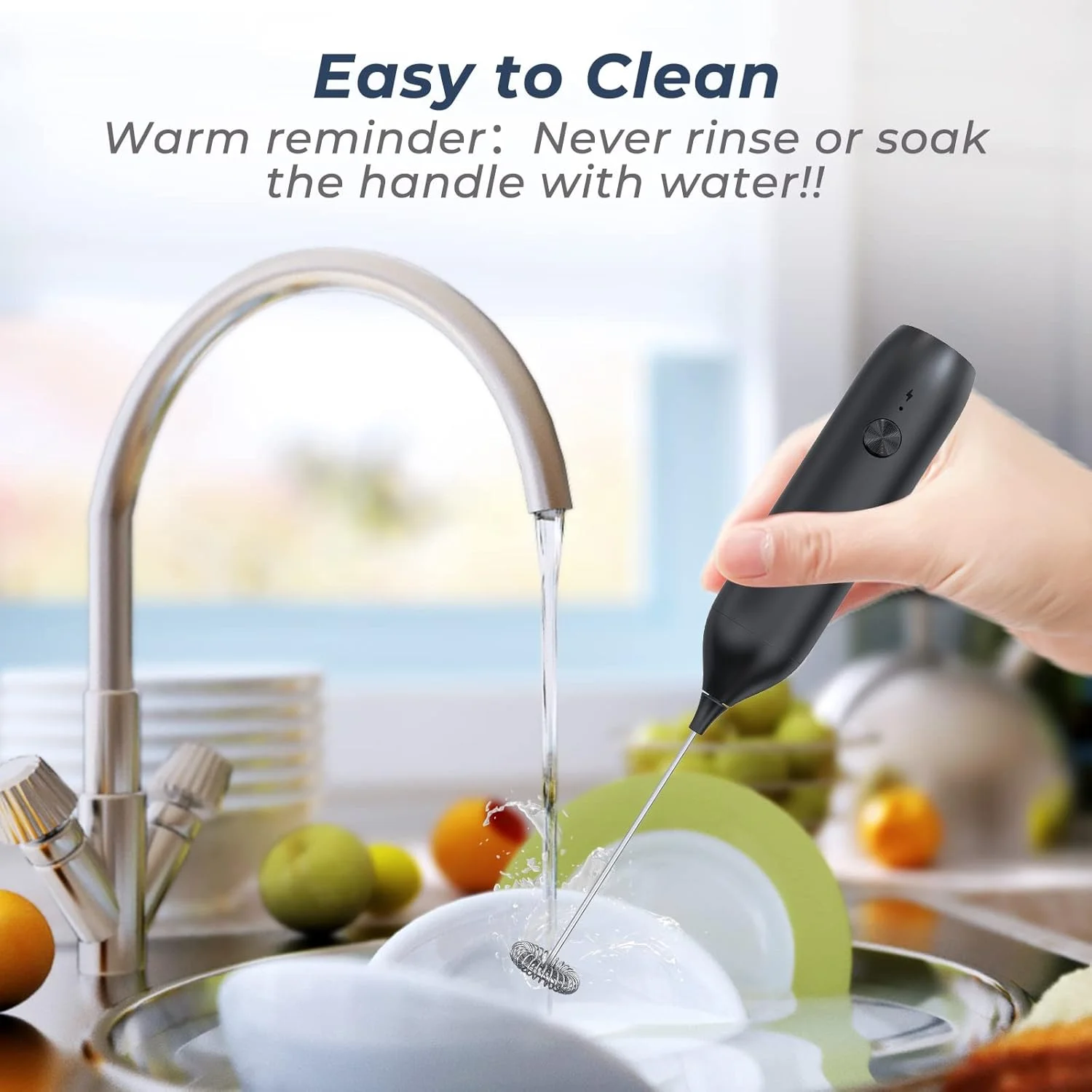 เครื่องตีฟองนม, เครื่องตีฟองนมแบบชาร์จไฟได้ Frother มือ Frother เครื่องทําโฟมไม้กายสิทธิ์ปัดเครื่องดื่มผสมสําหรับกาแฟ, ลาเต้, คาปูชิโน่, Fra