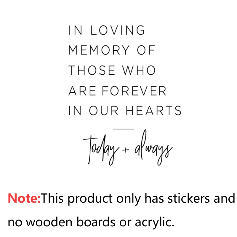 Wedding Welcome Mirror Decal In Loving Memory Of Those Who Are Forever in Our Hearts Quote Wedding Sign Acrylic Vinyl Sticker