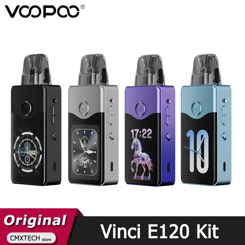 Original VOOPOO VINCI E120 Kit 120W Pod Mod 4500mAh Electronic Cigarette Vape with 5ML DTL VINCI PnP X Cartrdige 0.15/0.3ohm