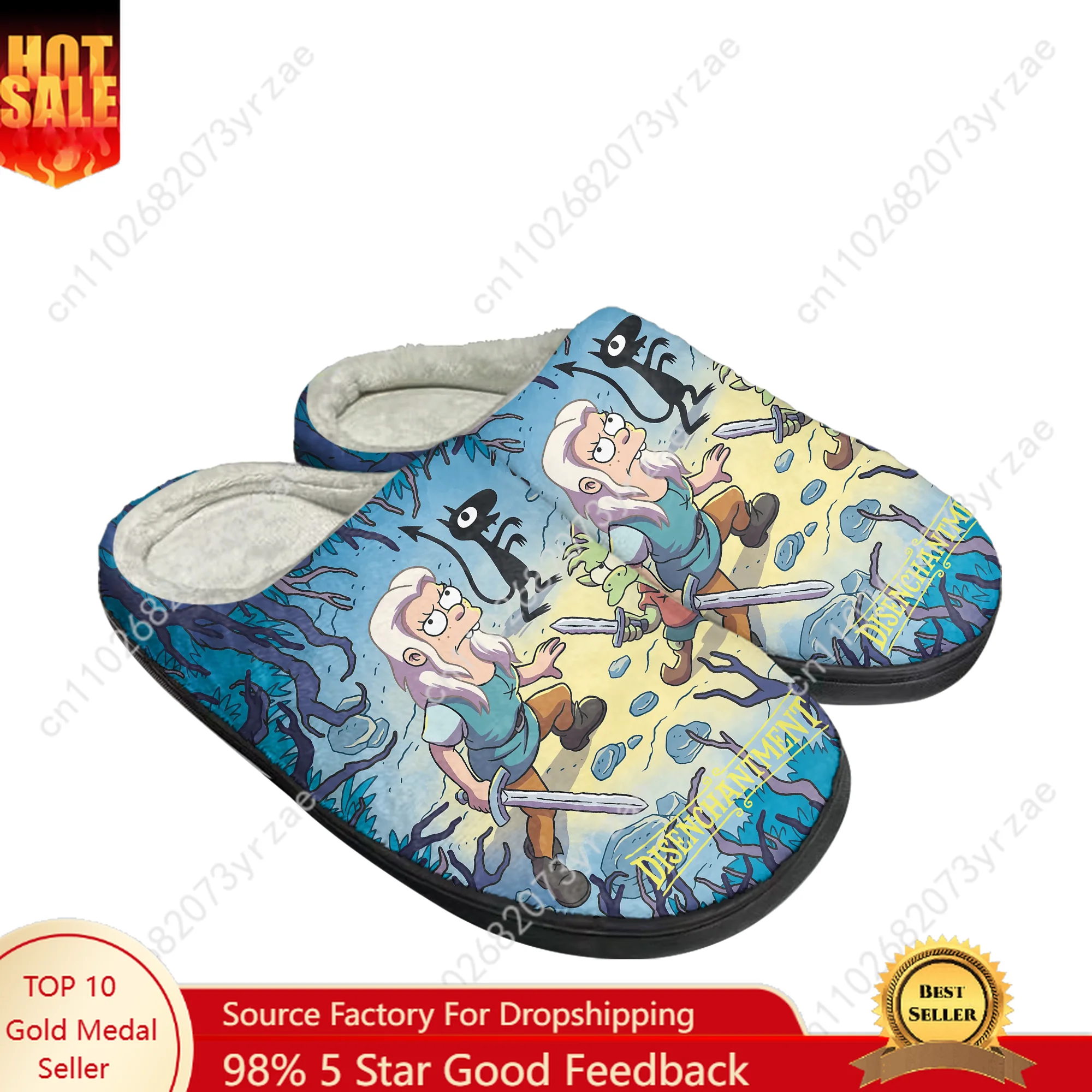 

Disenchantment Cotton Shoe Family Slipper Mens Womens Teenagers High Quality Plush Indoor Casual Warm Shoes Customized Slipper