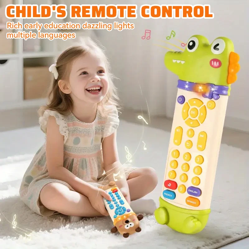 Baby Simulation TV Remote Control With Light Early Education Music Toy For 6M+ Infant Sensory Interactive Game Toddler Gifts