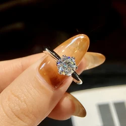 DWJ Luxury 0.5-5CT Moissanite Diamond Solitaire Rings for Women Gift Real 925 Sterling Silver Engagement Sparkling Fine Jewelry