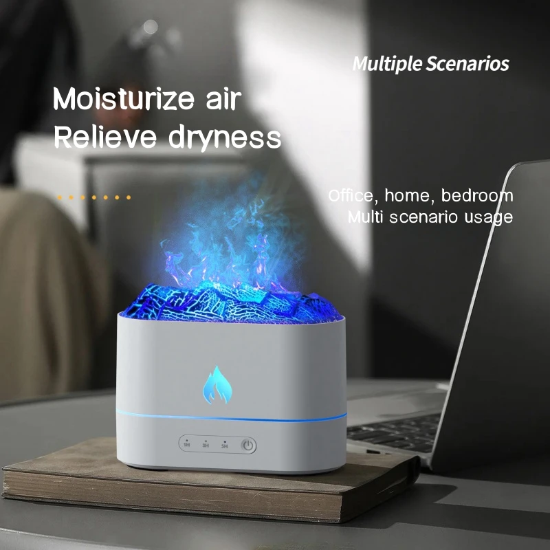Hogar 250ml difusor de aceite aromático volcánico de Lava con lámpara de llama colorida USB humidificador de aire de aromaterapia ultrasónico fragancia Diffu