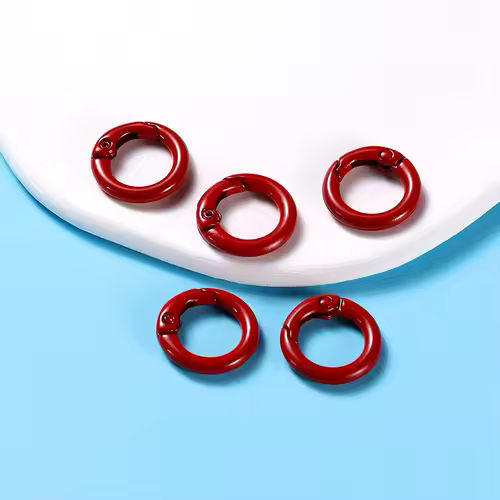 5Pcs/Lot 21 Colors Metal O Ring Spring Clasp Openable Round Carabiner Keychain Clips Hook Dog Chain DIY Jewelry Buckle Connector - Image 20