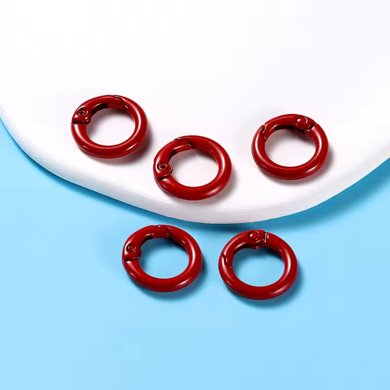 5Pcs/Lot 21 Colors Metal O Ring Spring Clasp Openable Round Carabiner Keychain Clips Hook Dog Chain DIY Jewelry Buckle Connector - Image 20