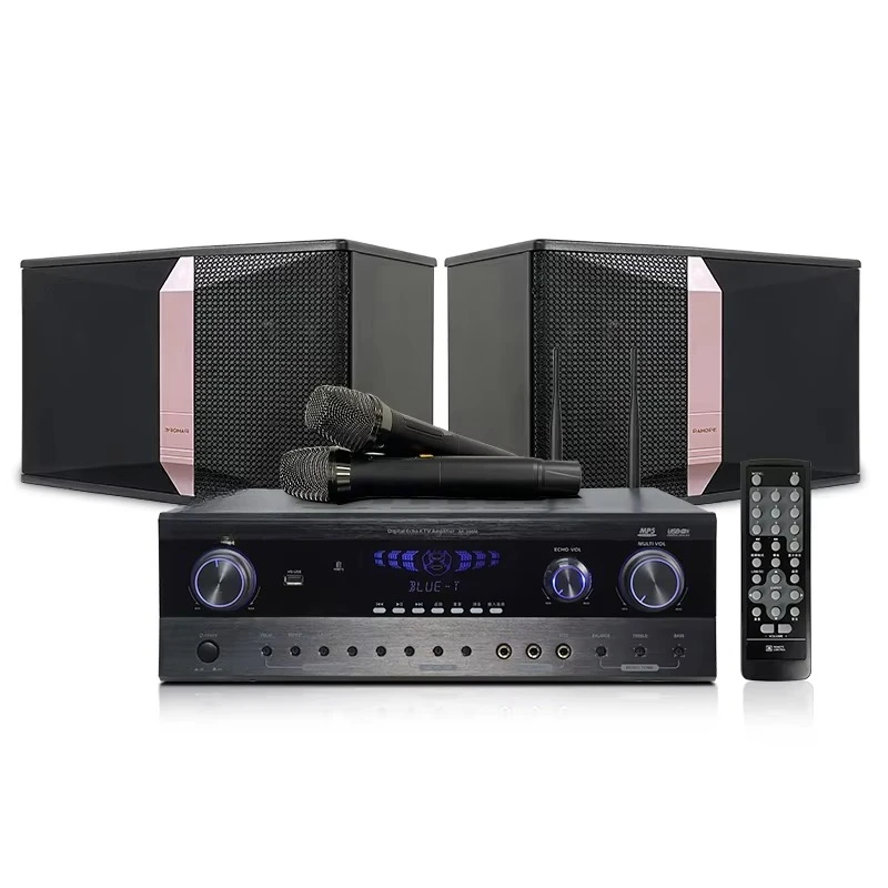 

Professional home karaoke 10-inch audio equipment system, KTV speaker set, wireless microphone, USB, TB