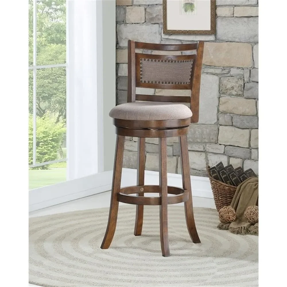Aberdeen Swivel Bar Stool, 29-Inch, Dark Brown.