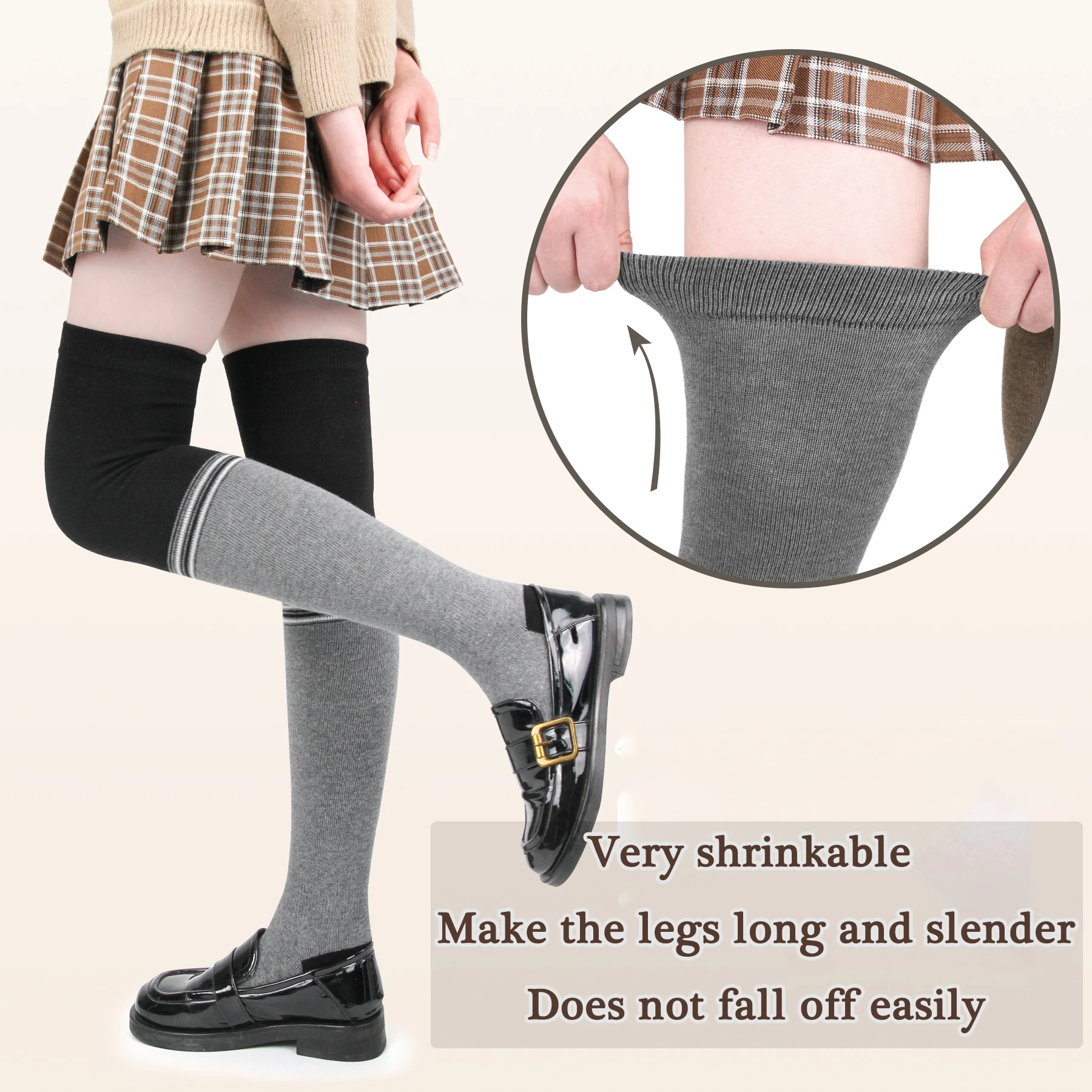 Women Breathable Over Knee Five Finger Socks Women Recovery Stockings Non-slip Thigh High Five Toes Socks