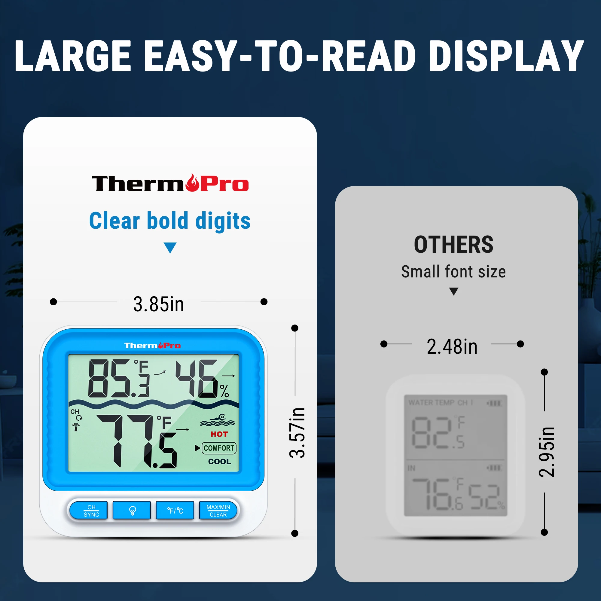 Household Digital Thermometer Hygrometer Factory Price Promotional Item Waterproof Pool Thermometer