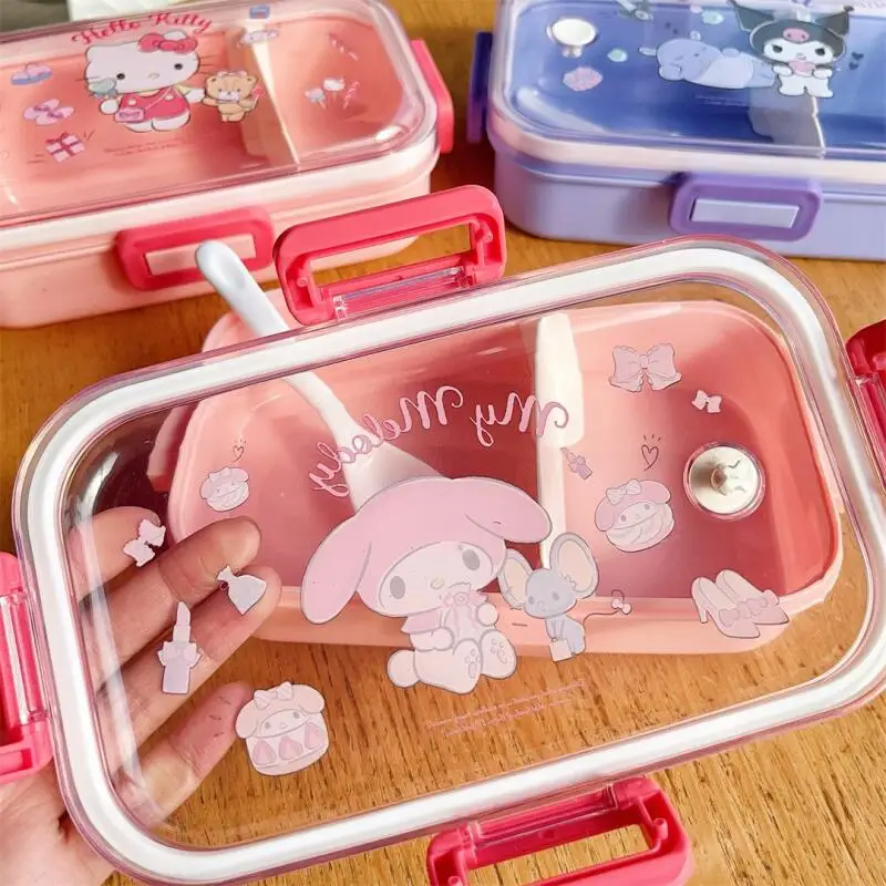 Sanrio Hello Kitty Lunch Box Food Storage Container Cute Cartoon Lunch Box Seal Prevent Overflow Lunch Box To Bring Food Hot