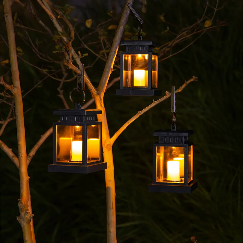 Lanternes LED Décoratives d'Extérieur, Panneaux Solaires, Lumière Chaude, pour Pelouse, Jardin, Arbre