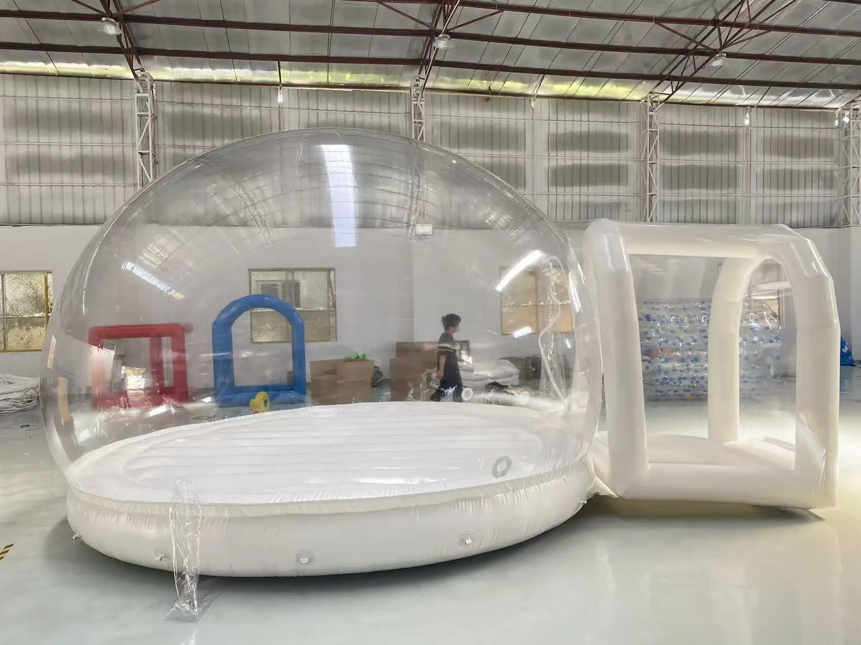 

Kids Inflatable Bubble House With TrampolinePlay with Blower ​Balloon ​Transparent PVC Outdoor Dome Tent Bouncer for Chlidren