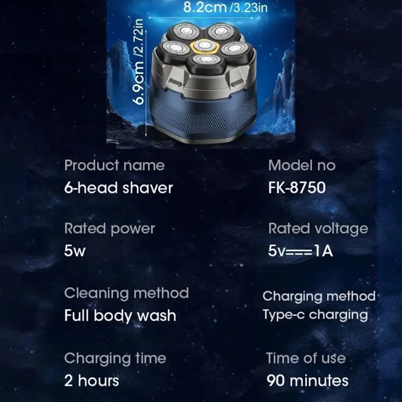 전기 머리 헤어 면도기 남자 무선 충전식 습식/건조한 대머리 헤드 방수