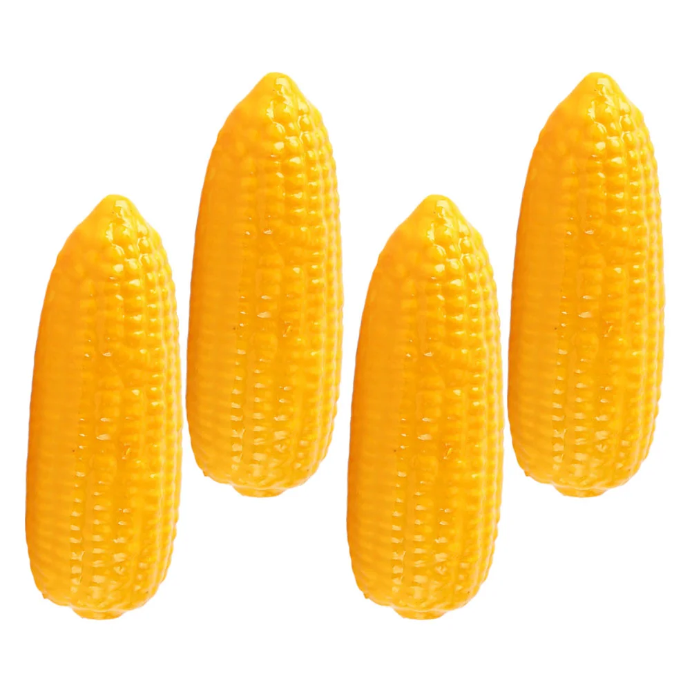 4 Pcs Simulated Vegetable Model Artificial Corn Faux Vegetables Baby Toy Lifelike Adornment Fake Toys Foams False