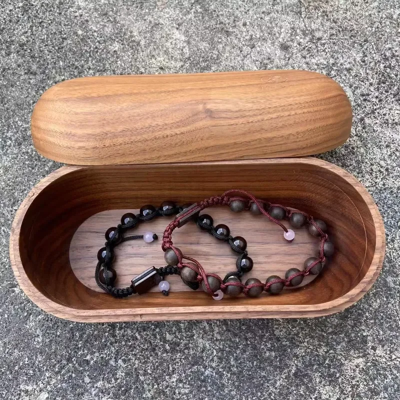 Premium Cherry Wood Rectangular Storage Box Small Solid Wooden Container for Jewelry Keepsake Gift Packaging Handmade Craft