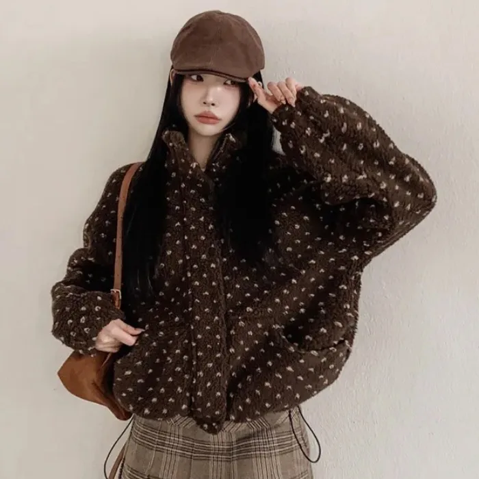 Colletto alla coreana in pelliccia di agnello foderato in cotone da donna Jaet coreano Sle primavera autunno inverno capispalla casual streetwear