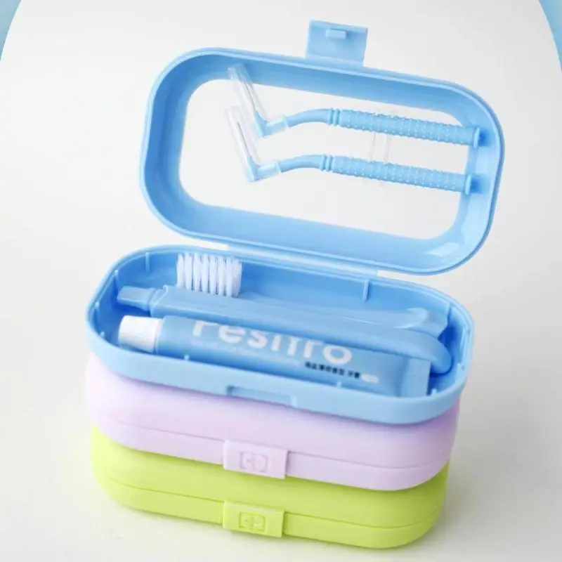 

1Box Dental Cleaning Care Kits Portable Travel Teeth Cleaning Set Detachable Toothbrush Toothpaste Interdental Brush Storage Box
