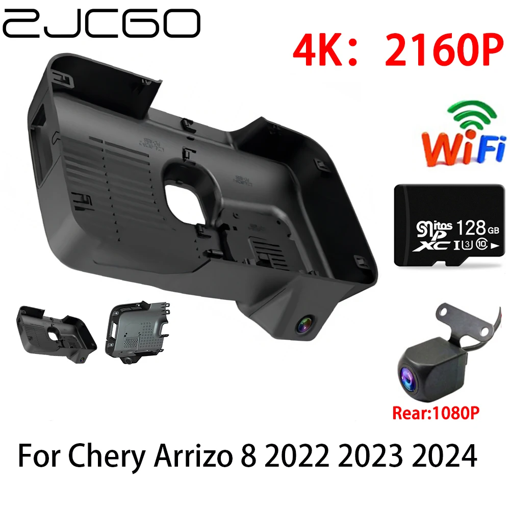 

ZJCGO 2K 4K Car DVR Dash Cam Wifi Front Rear Camera 2 Lens 24h Parking for Chery Arrizo 8 2022 2023 2024