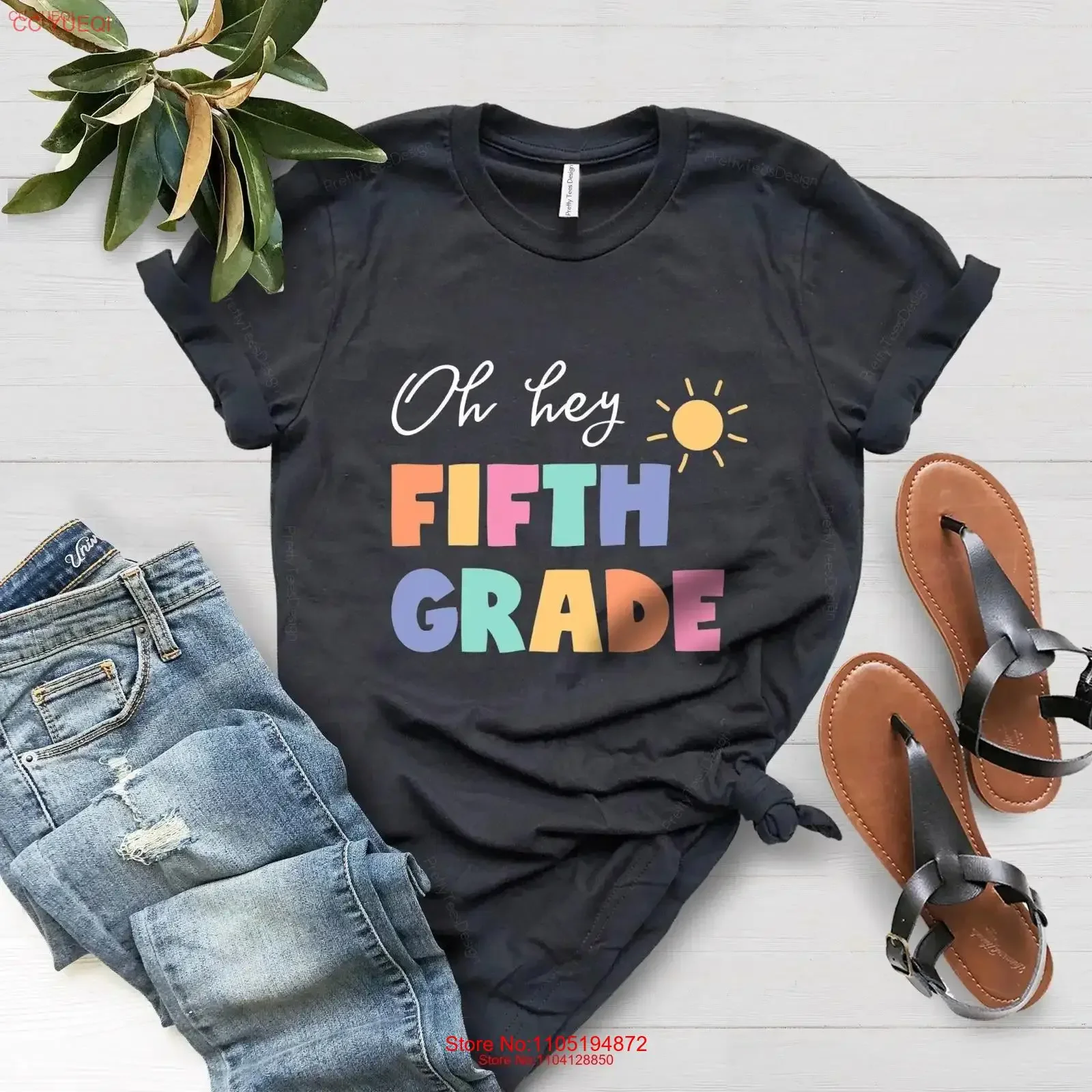 

Футболка Oh Hey Fifth Grade Teacher, винтажный потертый модный топ для повседневной носки, уличная одежда, дышащая