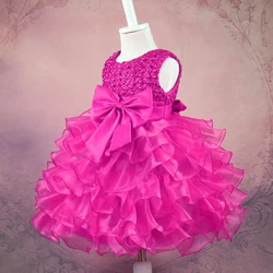 Baby Girl Princess Dress Pearl Infant Toddler Girl layered Vintage Vestido Party Birthday Ball Gown Xmas Baby Clothes 3-24Months