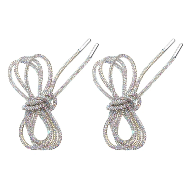 2PCS Delicate Rhinestone Shoelaces for Teen Girl Woman Sneakers Decorative Heel Diamond Shoe Fasteners Replacement DropShipping