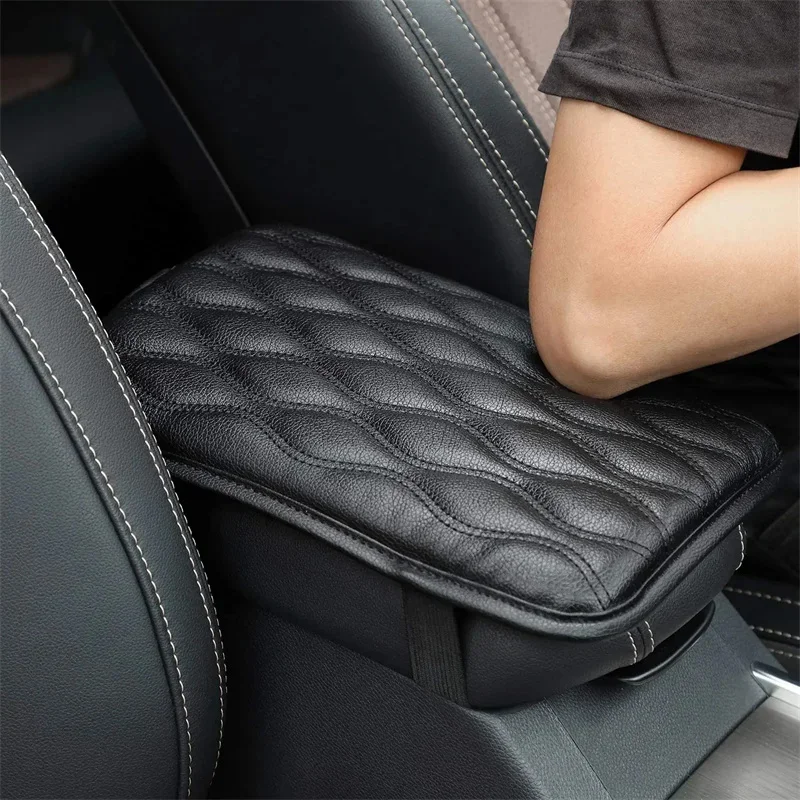 

Car Armrest Box Mats Memory Foam Car Arm Rest Box Pad Leather Central Console Covers Styling Car Decor Auto Interior Accessories