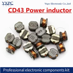 20pcs CD43 Power inductor 1 1.5 2.2 3.3 4.7 6.8 10 22 33 47 68 100 150 220 330 470 680UH MH 1R0 2R2 3R3 4R7 6R8 680 101 221 102