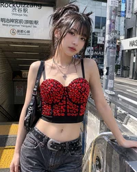 Sexy Rhinestone Corset Top for Women – Sequin Bustier Crop Clubwear