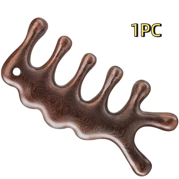 

Five Teeth Sandalwood Massage Comb Head Face Nose Eye Shoulder Neck Scraping Comb Anti-static Anti-Hair Loss Meridian Massage