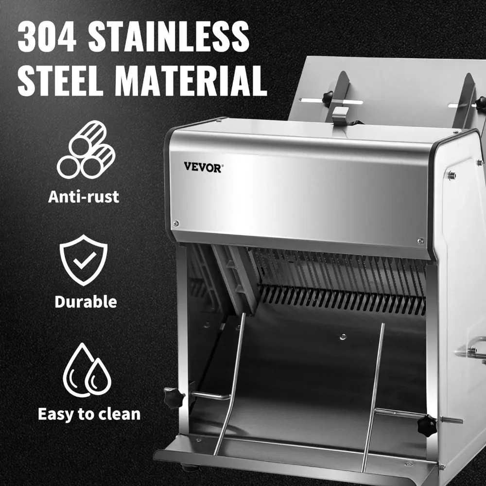 Commercial Toast Bread Slicer, 12mm Thickness Electric Bread Cutting Machine, 31PCS Commercial Bakery Bread Slicer
