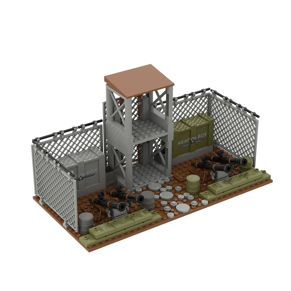 MOC Military Watchtower Base Bricks Toys Sandbag Fortress House Protective Network Barracks Building Blocks Compatible With LEGO