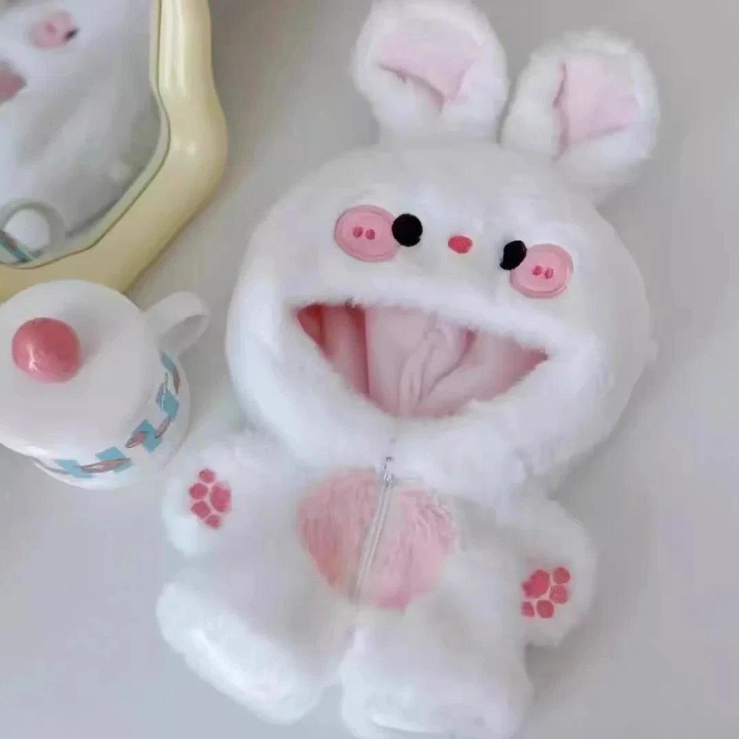 20cm Baumwoll-Puppenkleidungsset Niedliche Tier-Serie Kapuzen-Hasenfell-Overall Q-Version Löwe Bär Dinosaurier Katze Schwein Hai Outfits – Detail 16