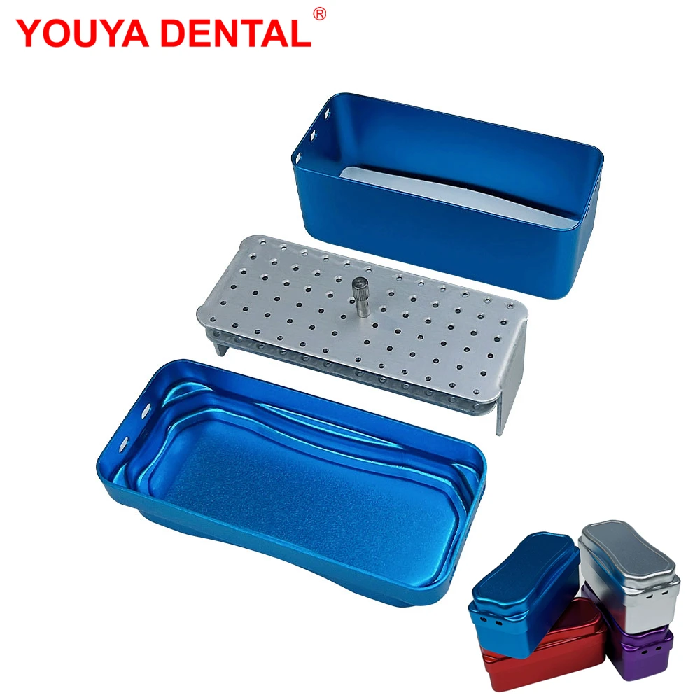 72 Holes Dental Bur Holder Metal Diamond Bur Disinfection Storage Box Organizer Endo Files Holder Dentistry Lab Instrument Tools