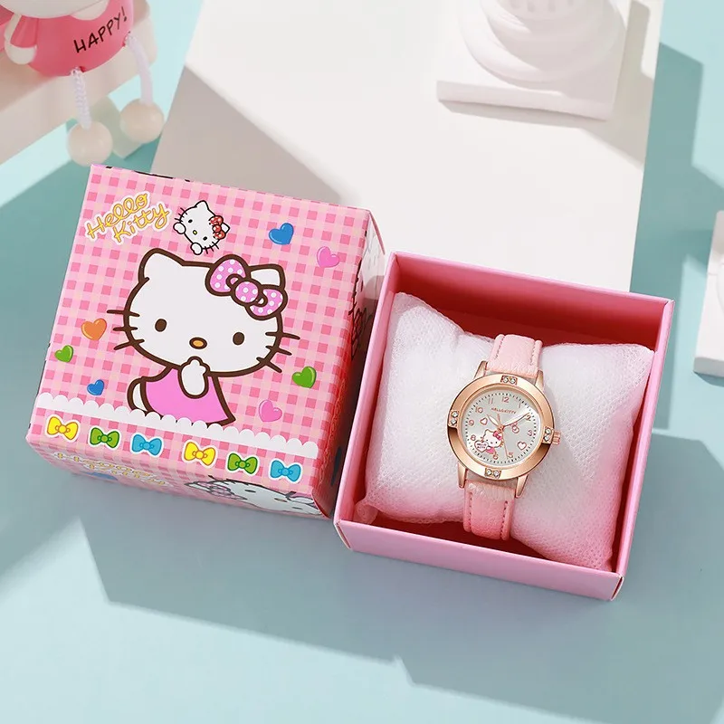 Rose Gold Diamond Belt Watch Middle School Student Watch Women Sanrio Alloy Quartz Watch Wholesale Cross-Border Supply