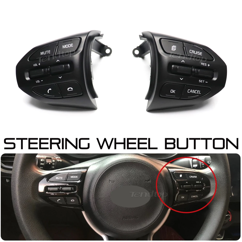 For For Kia RIO 2018-2021 X-LINE K2 RIO 4 Multifunction Steering Wheel Cruise Control Button Bluetooth Audio Phone Volume Switch