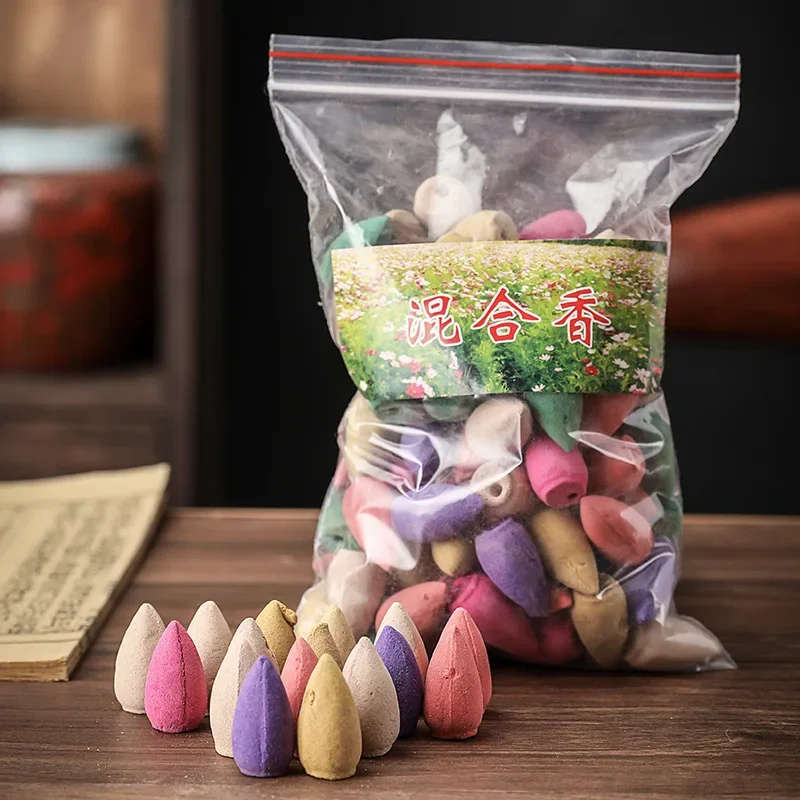 1pack 20pcs Backflow Incense Cones Pack Mixed Flavor Natural Incense Floral Lavender Sandalwood Aloes Aromatherapy