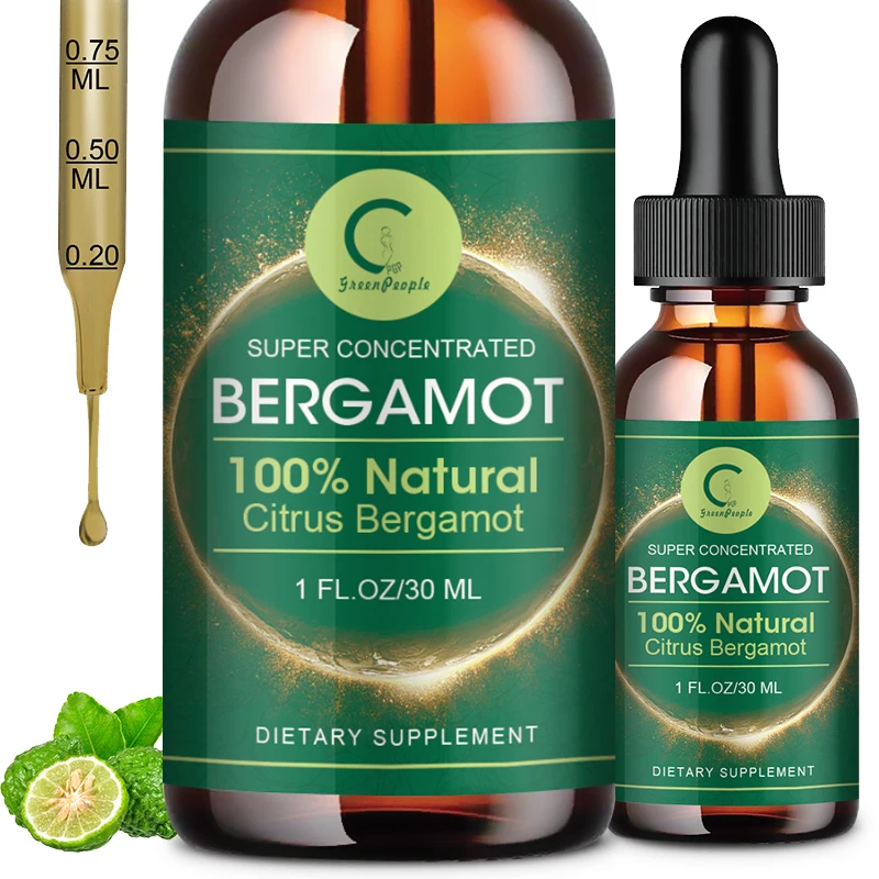 Natural 100% Organic Pure Natural Bergamot Extract Drop No Additives Supports Heart, Immune System&mood Health, Relieve Stress