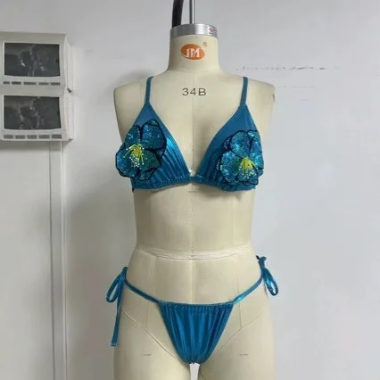 

Sexy Solid Bikini 2025 Women Halter Push Up Bra Tie Side Triangle Swimsuit Summer Bathing Suit Lace Up Micro Thong Swimwear
