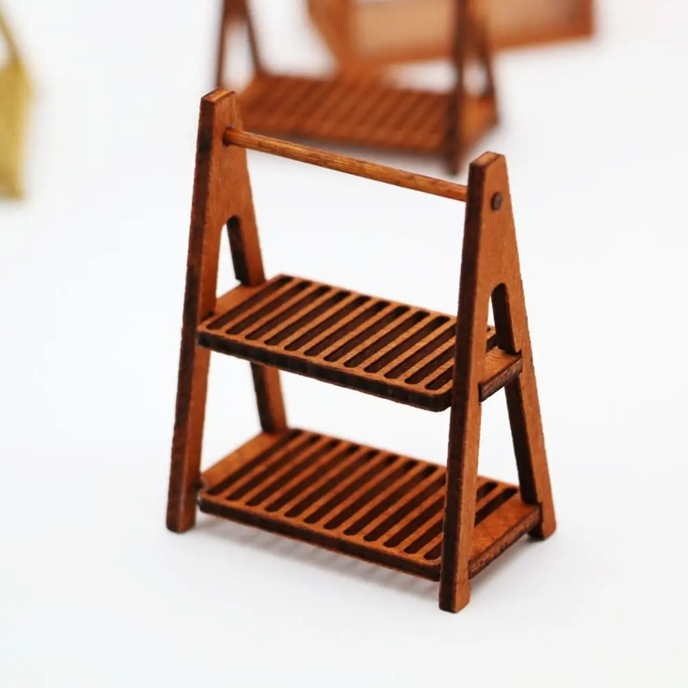 Double Layer Dollhouse Miniature New 43*24*57mm 2 Colors Flower Stand Accessory Dollhouse Decoration
