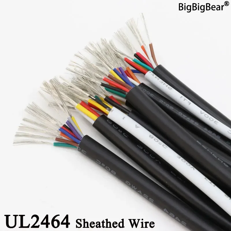 5M UL2464 30 28 26 24 22 20AWG Sheathed Wire Cable Channel Audio Line 2 3 4 5 6 7 8 9 10 Cores PVC Insulated Copper Power Line