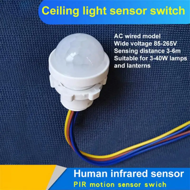 Human Body Sensor Adjustable LED Night Light Sensor Switch PIR Infrared Human Body Induction Motion Sensor Detector Switch 2024