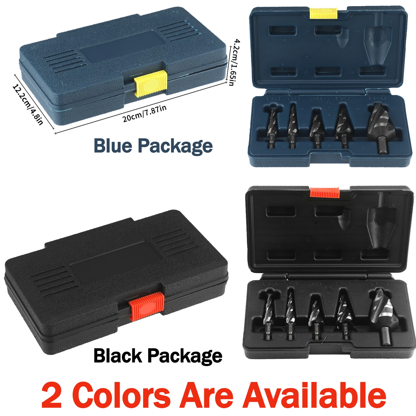 5 قطعة مجموعة لقم فلوت حلزونية مكونة من 5 قطع HSS مطلية بالتيتانيوم مع ساق سداسية مقاس 1/4 بوصة للمعادن والألومنيوم والخشب والبلاستيك #4