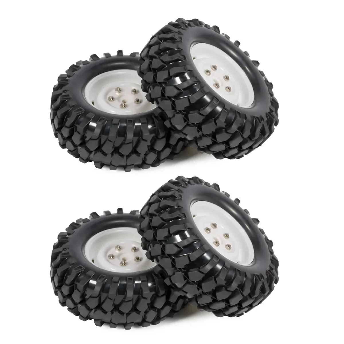 299g/Set 96mm Rubber Tire Plastic Wheel Rims for 1/10 RC Crawler SCX10 D90 EX86010 136100 LC70 CC01 TF2 ZP1005 R1001