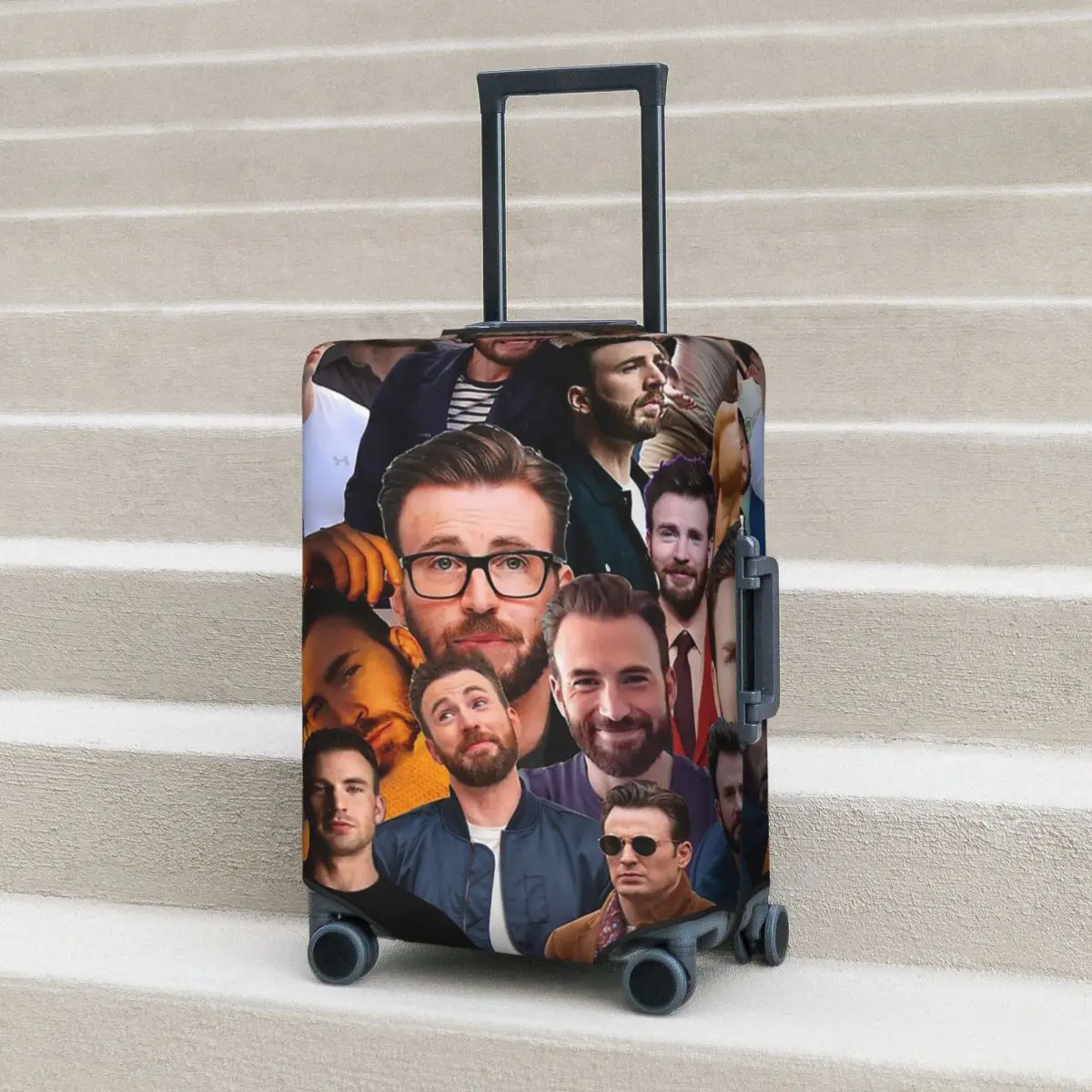 

Крис Эванс фотоколлаж чемодан защитный чехол эластичный дорожный защитный чехол для багажа на 18-32 дюймов