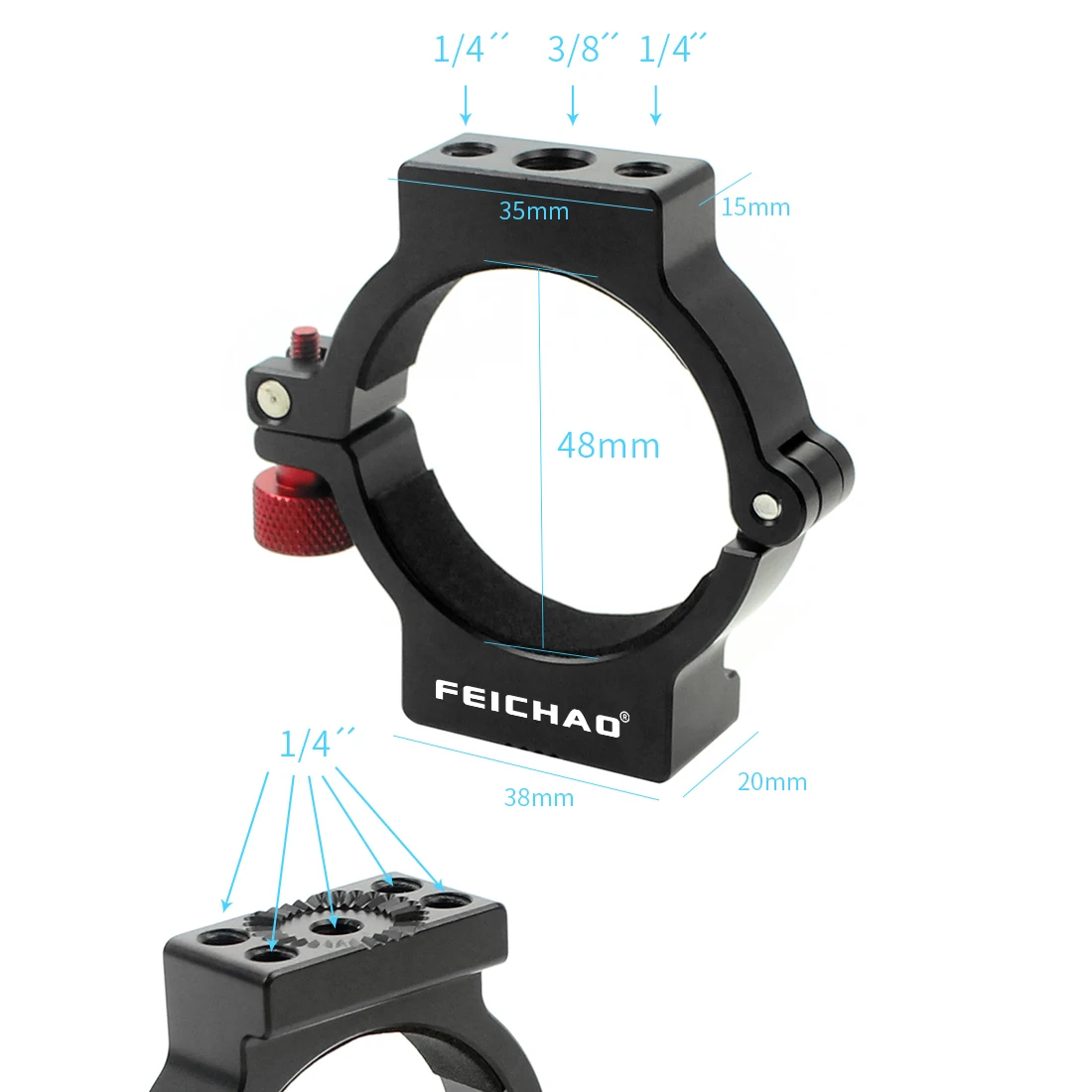 Gimbal Verlängerung Clip Montieren Mic Licht Monitor 1/4 Adapter für DJI Ronin S /RONIN SC Kran 2 Glatte 4 SPG2 G6 Plus Stabilisator – Detail 25