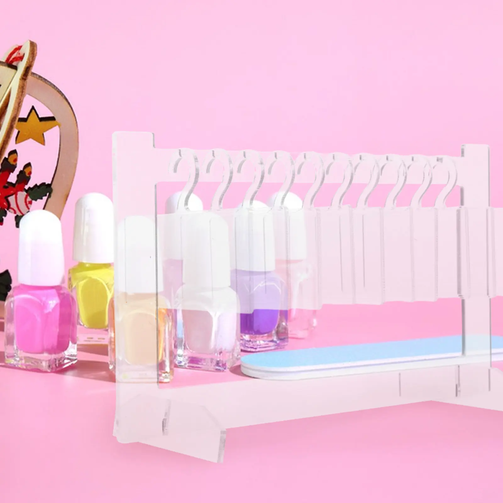 

1 Set Acrylic Nail Display Board Hanger Shaped Small Clear False Nails Organizer Nail Art Display Stand for Salon