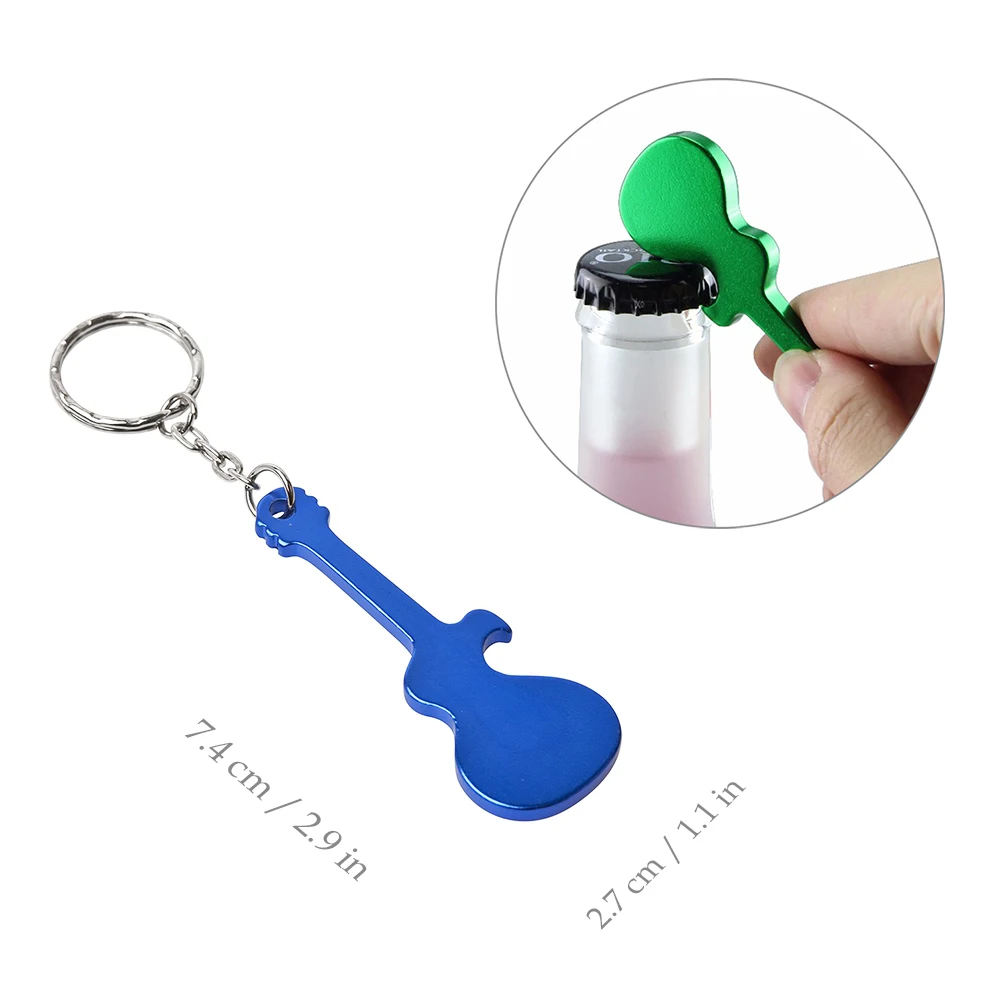 Wedding Favors for Guests Personalized Keychains Wedding Souvenirs Guitar Shaped Metal Key Chains with Bottle Openers